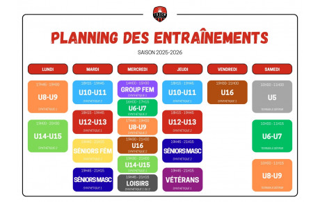Planning entraînements