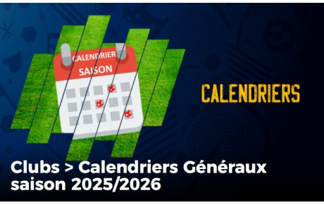Calendrier généraux - 2025/2026