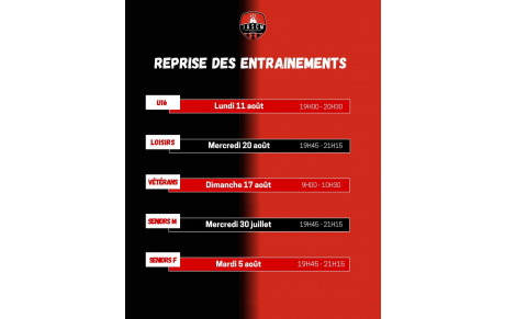Reprise entraînements
